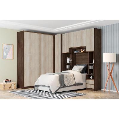 Guarda Roupa Solteiro De Canto Dourado C/ Legno Crema Prime