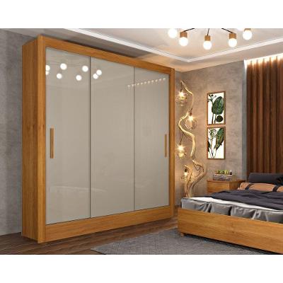 Guarda Roupa Casal Valencia 3 Portas e 4 Gavetas Cinamomo/Off White - Tcil Móveis