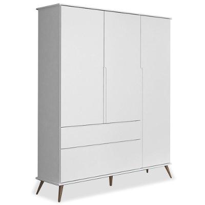 Guarda Roupa Infantil 100% Mdf 3 Portas Pés Retrô Mpozenato
