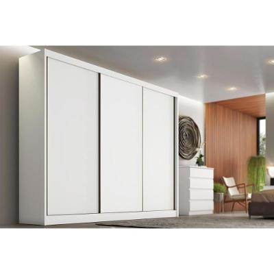 Guarda Roupa Casal 3 Portas de Correr e 4 Gavetas Arezzo Plus Branco - Novo Horizonte