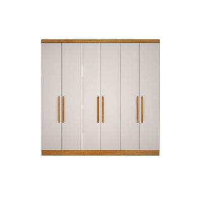 Módulo de Quarto Casal Guarda Roupa Rizon c/ 6 Portas e 8 Gavetas Freijó/FendiOff - Novo Horizonte