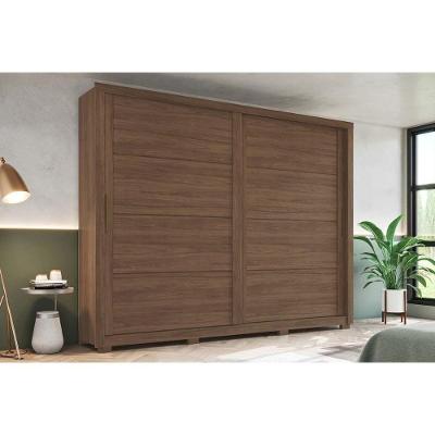Guarda Roupa Casal 2 Portas de Correr e 4 Gavetas Palace Castanho - Henn