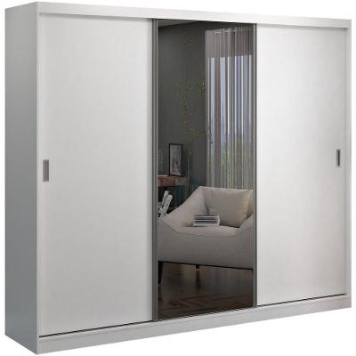 Guarda Roupa Casal 264cm 3 Portas de Correr 1 Espelho