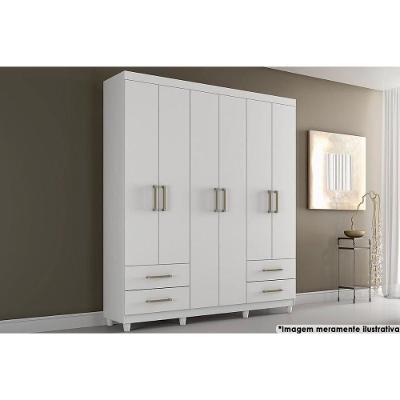 Guarda Roupa 6 Portas  e 4 Gavetas Canadá Branco - Conquista