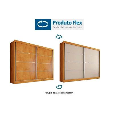 Guarda Roupa Casal 2 Portas de Correr e 4 Gavetas Verona Plus Peroba/Off White/Peroba - Europa