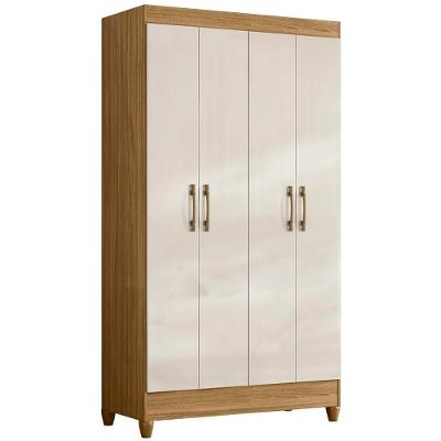Guarda Roupa Solteiro 4 Portas 0390 Freijo Off White Moval Freijo Off White