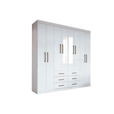 Guarda Roupa Casal 8 Portas E 6 Gavetas C/ Espelho Liverpool Branco - Santos Andirá