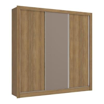 Guarda-roupas Casal 3 Portas Flex E 2 Gavetas Multimóveis Cr35157 Nogueira/fendi Nogueira/fendi