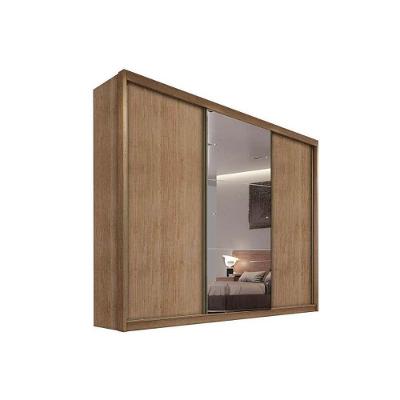 Guarda Roupa Casal 3 Portas de Correr e 8 Gavetas c/ 1 Espelho Diamond/Toulon Plus Freijo Cumaru - Novo Horizonte