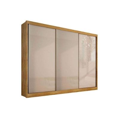 Guarda Roupa Casal 3 Portas de Correr e 6 Gavetas Natus Freijo Cumaru c/ Fendi - Novo Horizonte