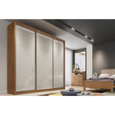 Guarda Roupa Casal 3 Portas de Correr e 4 Gavetas Arezzo Plus Freijo Cumaru c/ Fendi - Novo Horizonte