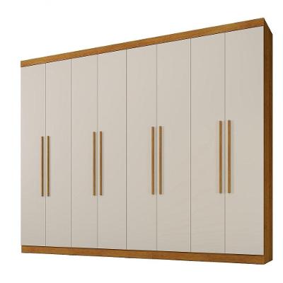 Guarda Roupa 8 Portas New Premium Benetil Cinamomo/Off White