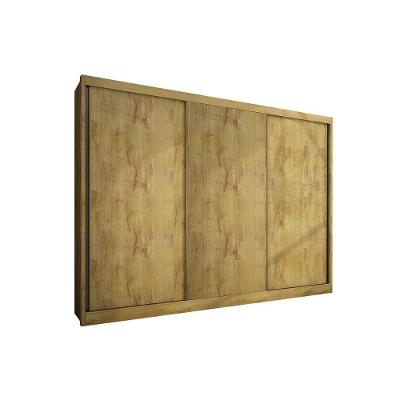 Guarda Roupa 3 Portas  de Correr e 6 Gavetas Sollo Plus Cumaru - Novo Horizonte