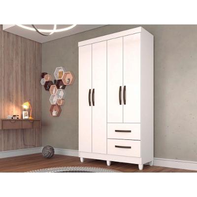 Roupeiro Estrela Em Mdp Com 4 Portas E 2 Gavetas Sallêto Branco