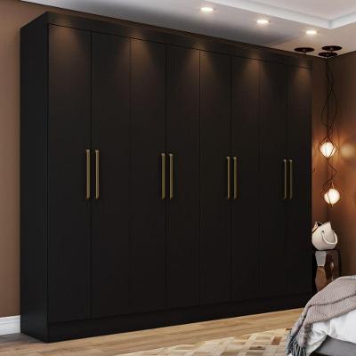 Guarda Roupa Casal 8 Portas 4 Gavetas Cancun Casa 812 Preto Hp