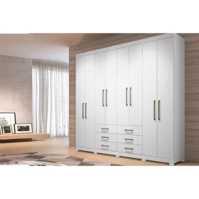 Guarda Roupa 8 Portas  e 6 Gavetas c/ Pés Master 8.6 Branco - Santos Andirá