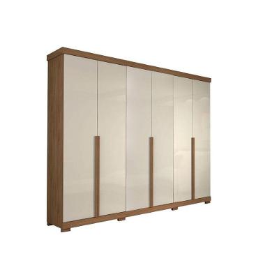 Guarda Roupa Casal 6 Portas E 6 Gavetas C/ Pés Guarapari Avelã/Off White - Panan
