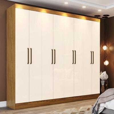 Guarda Roupa Casal 8 Portas 4 Gavetas Cancun Casa 812 Nature Com Off White