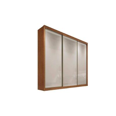 Guarda Roupa Casal 3 Portas de Correr e 4 Gavetas Diamond Plus Freijo Cumaru c/ Fendi - Novo Horizonte