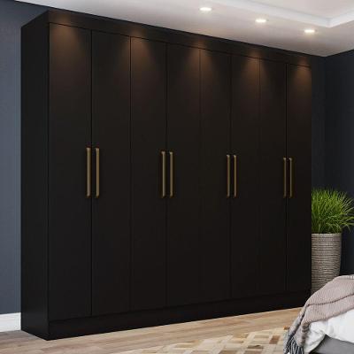 Guarda Roupa Casal 8 Portas 4 Gavetas Ibiza Casa 812 Preto Hp