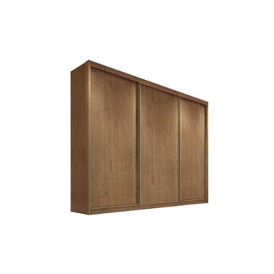 Guarda Roupa Casal 3 Portas de Correr e 6 Gavetas Diamond Plus Freijo Cumaru - Novo Horizonte