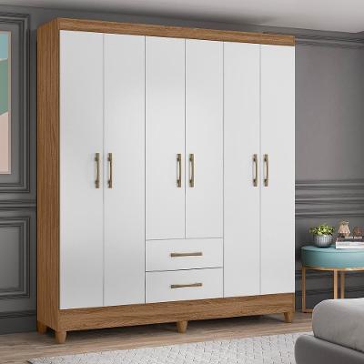 Guarda Roupa Casal 6 Portas E 2 Gavetas Naturale / Branco Panamá - Moval