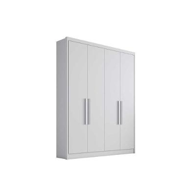 Guarda Roupa Solteiro 4 Portas e 3 Gavetas Moderni Branco - Novo Horizonte
