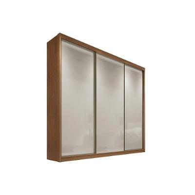 Guarda Roupa Casal 3 Portas de Correr e 6 Gavetas Diamond Plus Freijo Cumaru c/ Fendi - Novo Horizonte