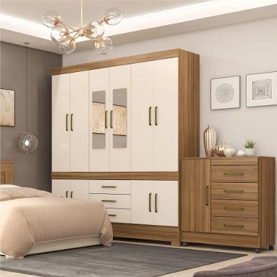 Guarda Roupa Casal 10 Portas Com Espelhos Emilia Amendola Off-white