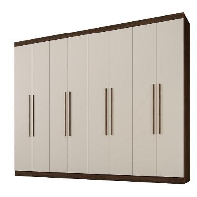 Guarda Roupa 8 Portas New Premium Benetil Imbuia/off White