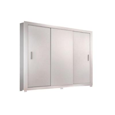 Guarda Roupa Casal 3 Portas de Correr e 4 Gavetas c/ Pés Veneza Branco - Rufato