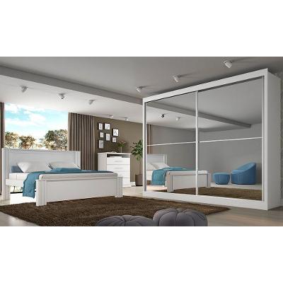 Roupeiro Verona Plus 2 Portas Espelhado Branco Acetinado