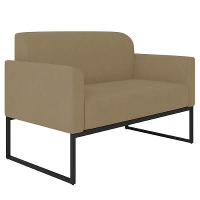 Poltrona Namoradeira 2 Lugares Preta S12 Suede Marrom Rato