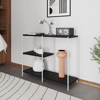 Aparador Industrial Artesania Branco E Preto 95cm - Cor: Preto