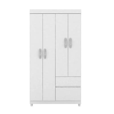 Guarda-roupa 4 Pts 2 Gavetas Lotus Branco/rosa Flex Demóbile Branco/rosa