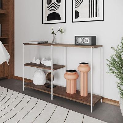 Aparador Industrial Artesania Branco E Imbuia 120cm - Cor: Preto