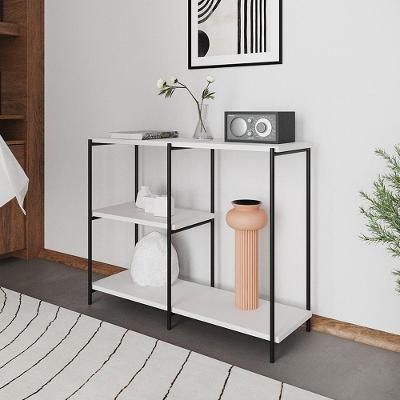Aparador Industrial Artesania Preto E Branco 95cm - Cor: Preto