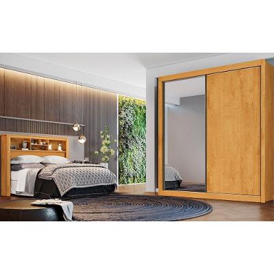 Roupeiro Zurique 1 Porta Espelhada 100 Mdf Peroba/ Off White