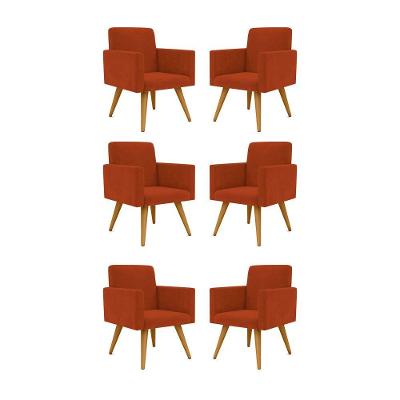Kit 10 Poltronas Decorativa Nina Balaqui Decor Terracota
