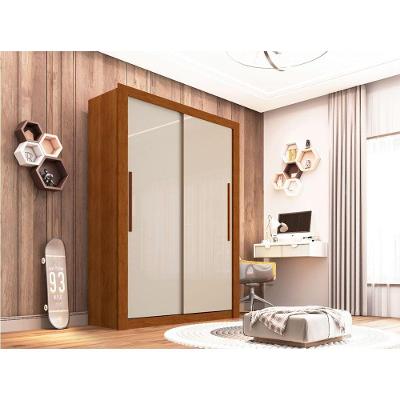 Roupeiro Panamá Em Mdp Com 2 Portas E 2 Gavetas Sallêto Cinamomo/ Off White