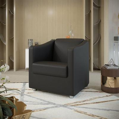 Poltrona Decorativa Tilla Corino Preto Dal Poz Estofados