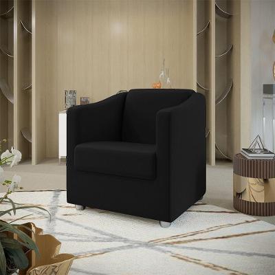 Poltrona Decorativa Tilla Suede Preto Dal Poz Estofados