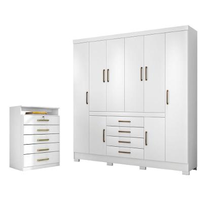 Conjunto Quarto Guarda Roupa E Comoda Trieste Branco