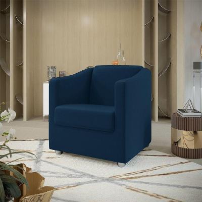 Poltrona Tilla Suede Azul Marinho Dal Poz Estofados
