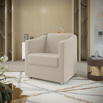 Poltrona Decorativa Tilla Suede Bege Dal Poz Estofados