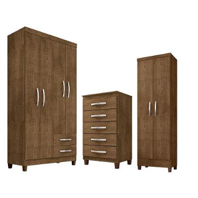 Guarda Roupa Solteiro 4 Portas 2 Gavetas Com Cômoda 5 Gavetas Cannes E Multiuso Malbec Incorplac