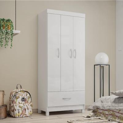 Guarda-roupa 3 Pts 1 Gaveta Prince Branco Demóbile Branco