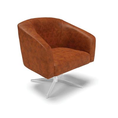 Poltrona Giratória Stella Corano Base Cromada Nozes