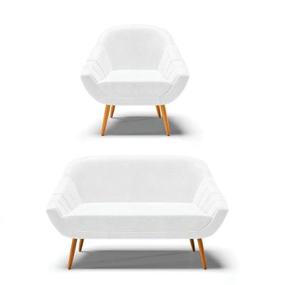 Kit 01 Namoradeira E 01 Poltrona Corano Branco Castanho