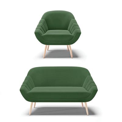 Kit 01 Namoradeira E 01 Poltrona Suede Natural Verde